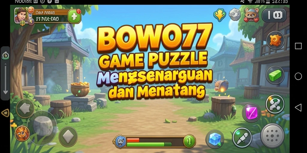 Tampilan gameplay BOWO77 yang penuh warna dan menantang