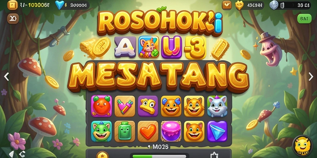 Tampilan gameplay menarik dari ROSOHOKI dengan kombinasi warna cerah.