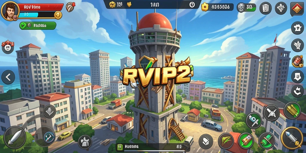 Screenshot utama RVIP2 menampilkan aksi seru dalam permainan Tower Defense.