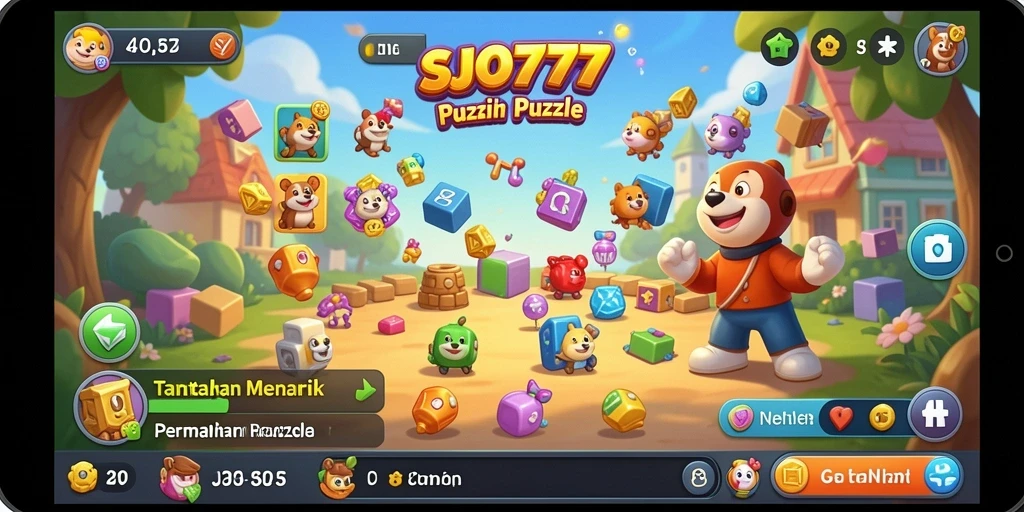 Tampilan gameplay SJO777 yang penuh warna dan menantang.