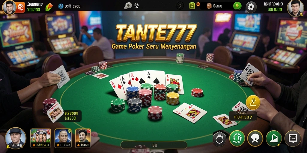 Tampilan gameplay poker yang mendebarkan di TANTE777.